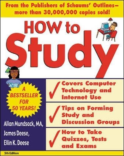 HOW TO STUDY 5/E By Allan Mundsack & James Deese **Mint Condition**