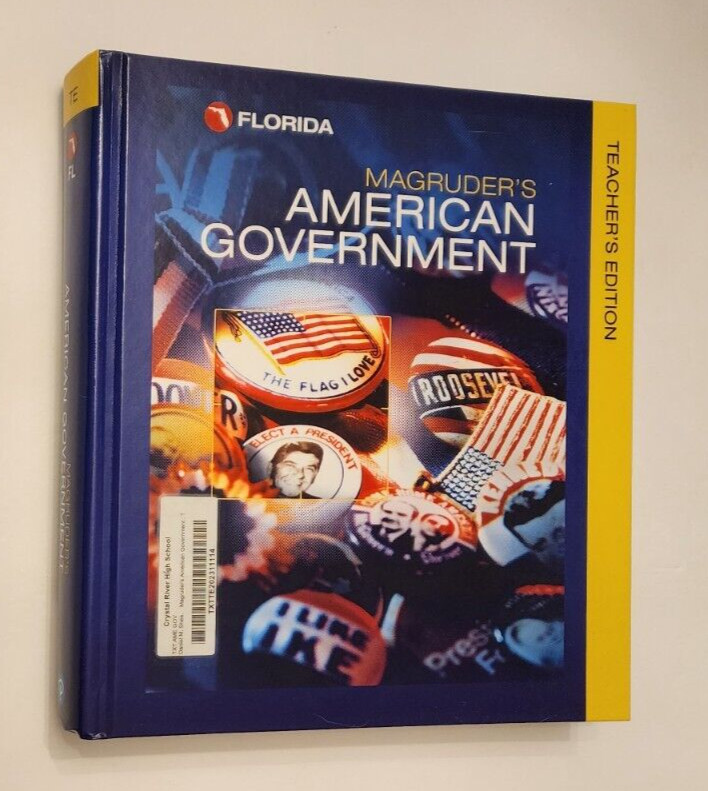 Magruder’s American Government: Florida Teachers Edition by Pearson 2018 VG