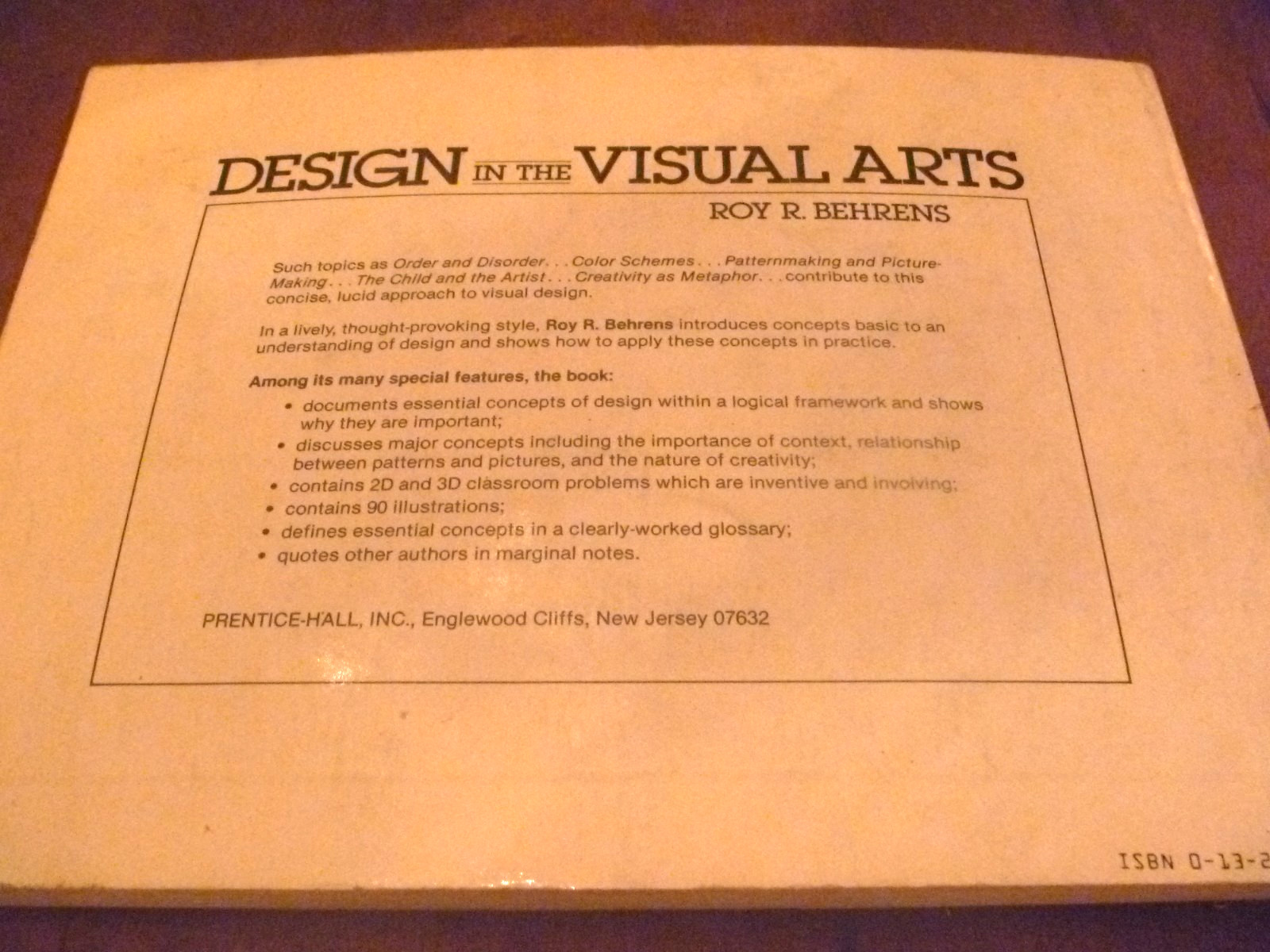 Vtg Book Design in the Visual Arts Roy Behrens