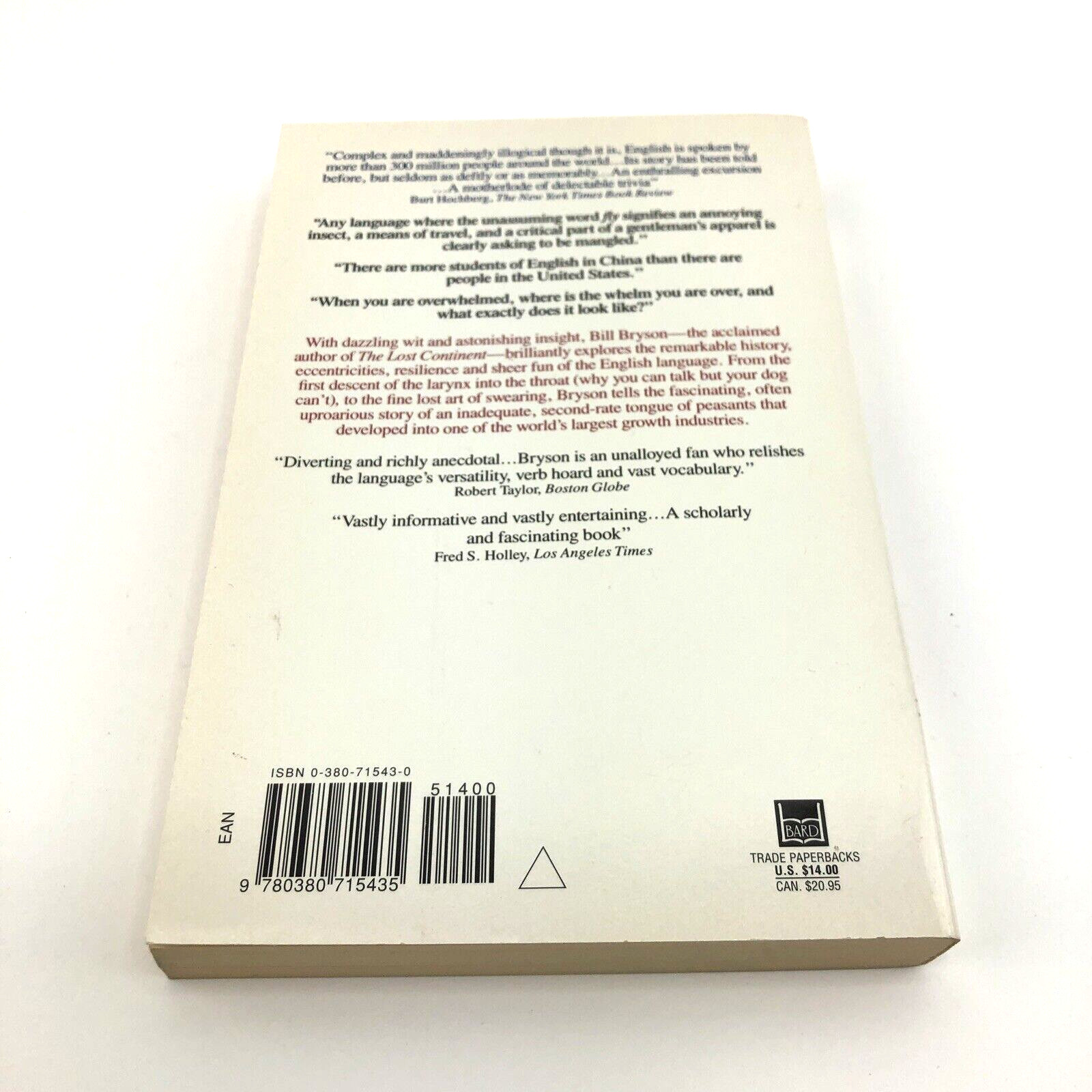 The Mother Tongue: English & How It Got That Way, Bill Bryson (PB 1st Bard 1998)