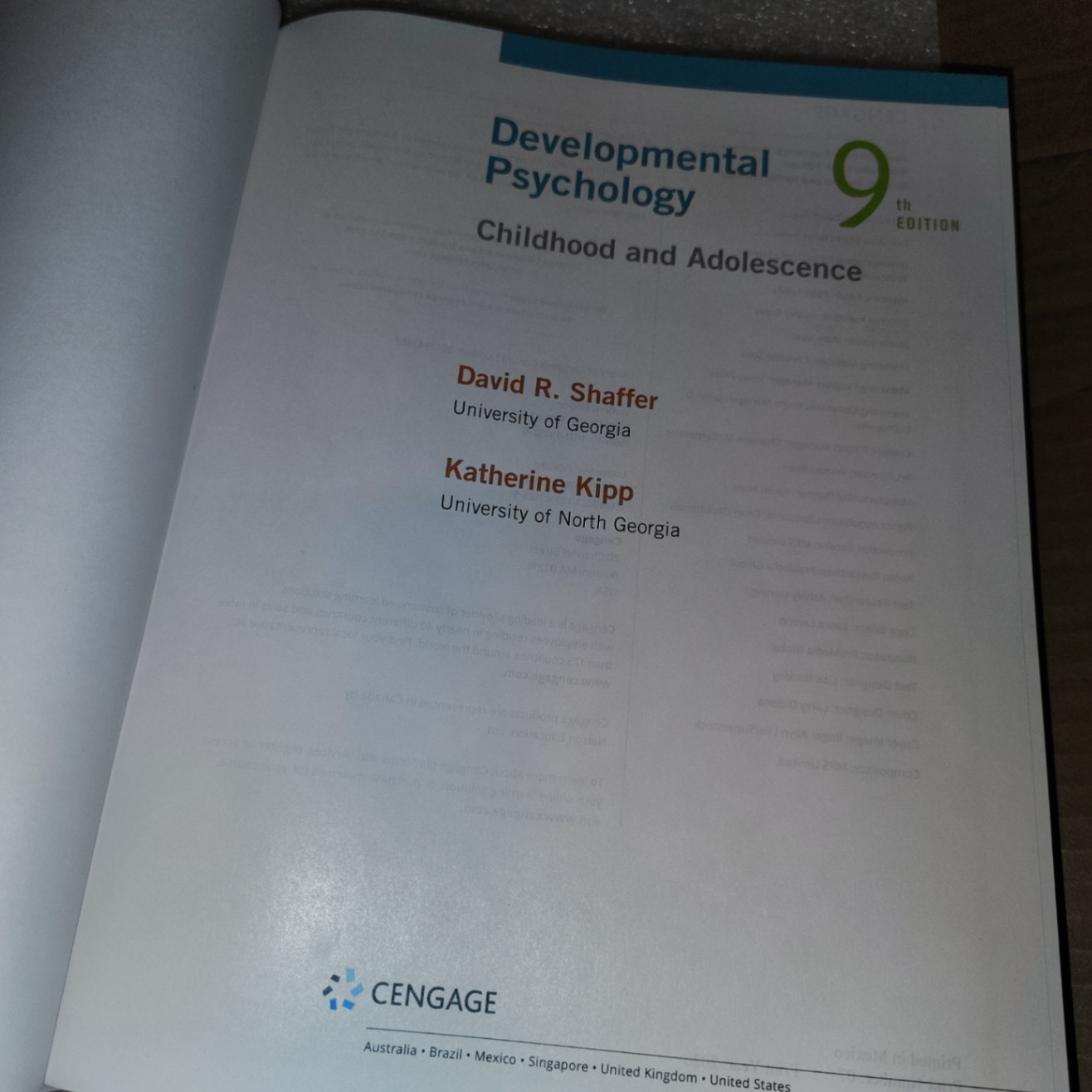 Developmental Psychology Childhood & Adolescence Shaffer Kipp 9th Edition