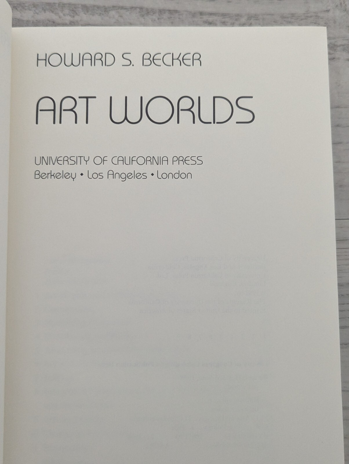 Art Worlds; Howard S. Becker – HC/VG