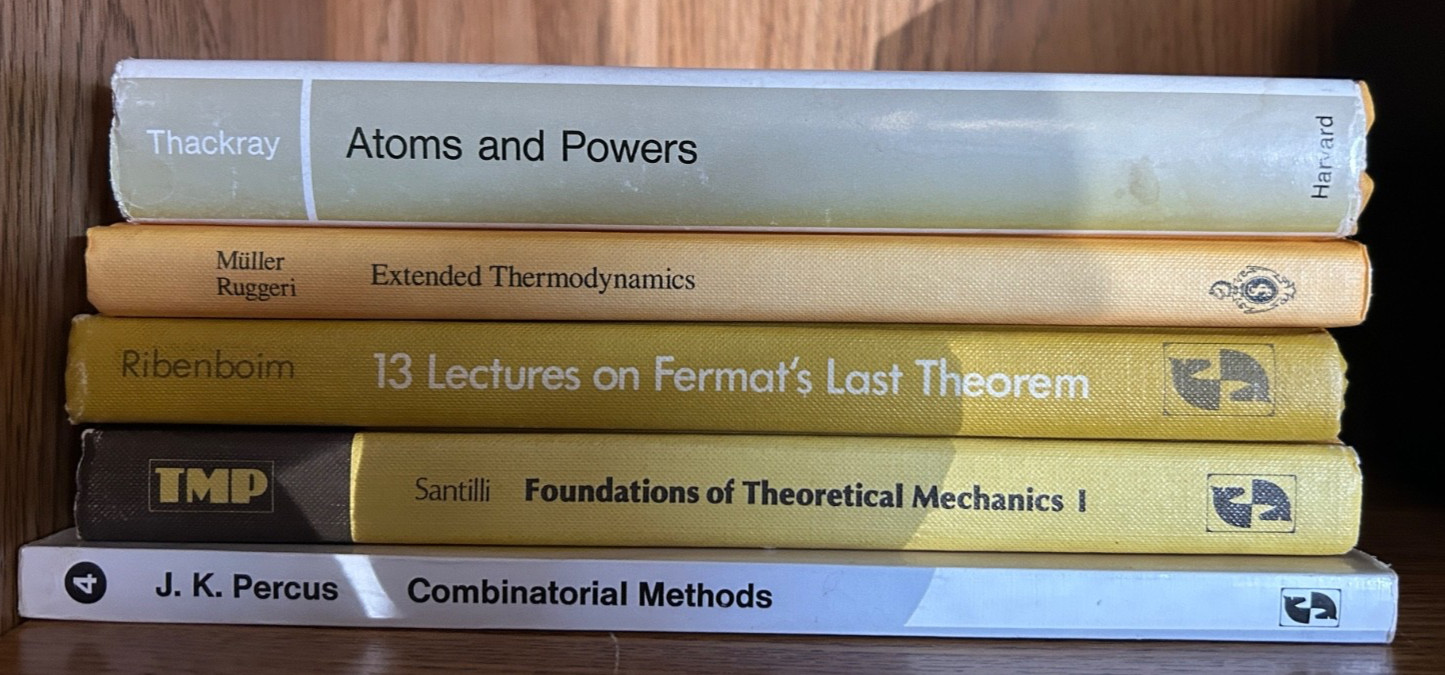 Lot of 5 Vintage Graduate Science Math Engineering Books – HC,