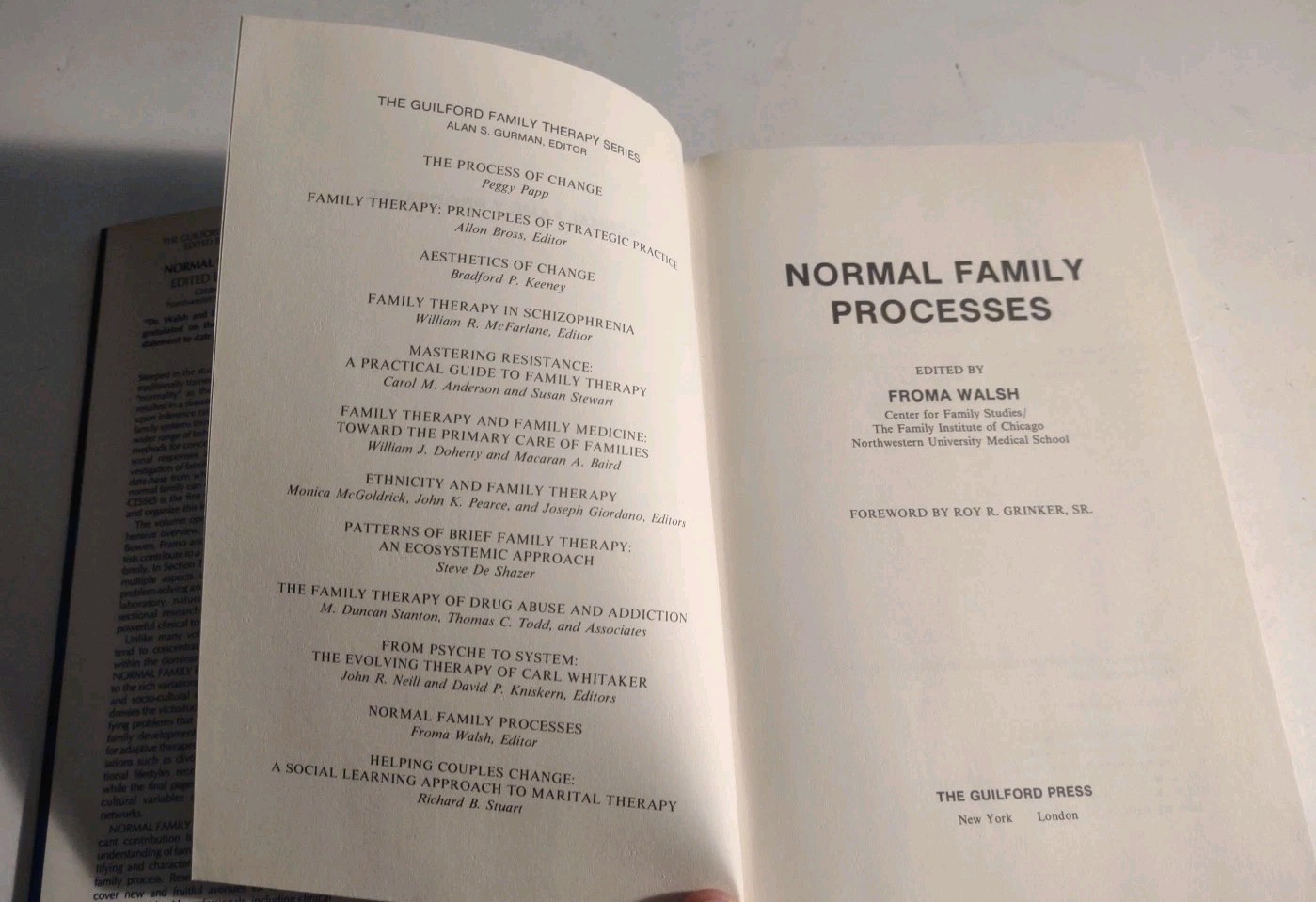 Normal Family Processes Hardcover Book by Froma Walsh. The Guildford Press.