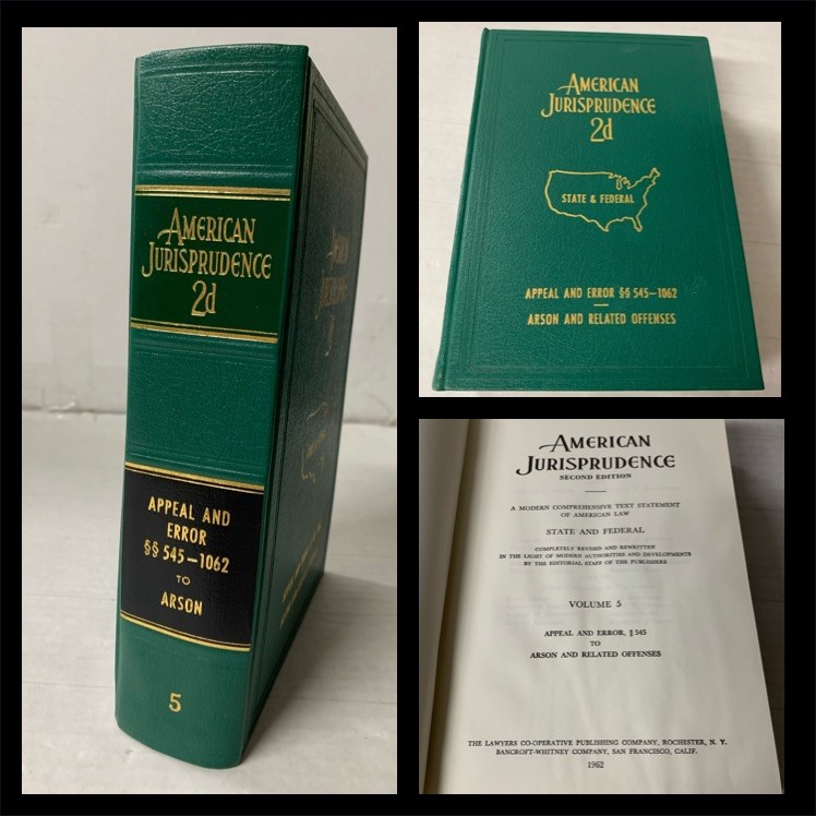 American Jurisprudence 2d State and Federal Vol 5 APPEAL AND ERROR ARSON 1962