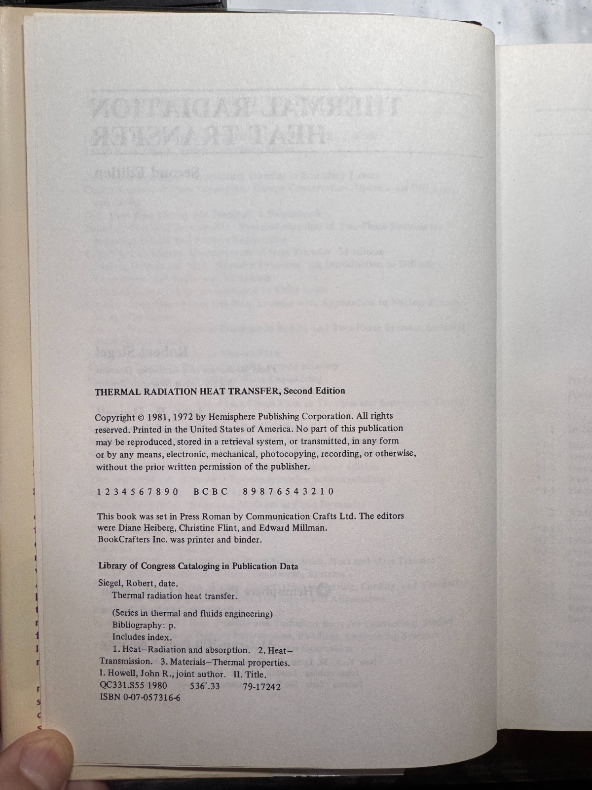 Thermal Radiation Heat Transfer – Robert Siegel (Hardcover, 1972 edition, 1981 )