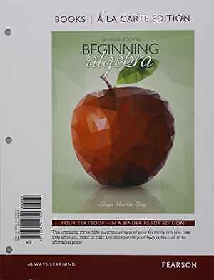 Beginning Algebra – Loose Leaf, by Martin-Gay Elayn – Acceptable r