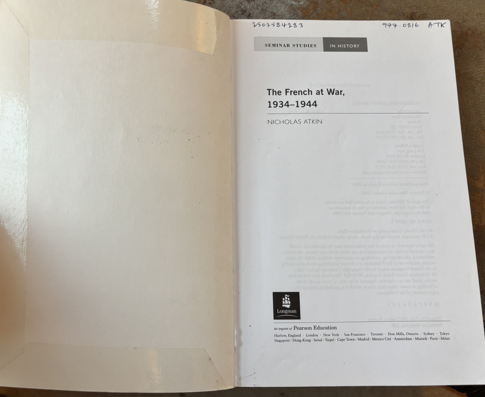 The French at War 1934-1944,Nicholas Atkin