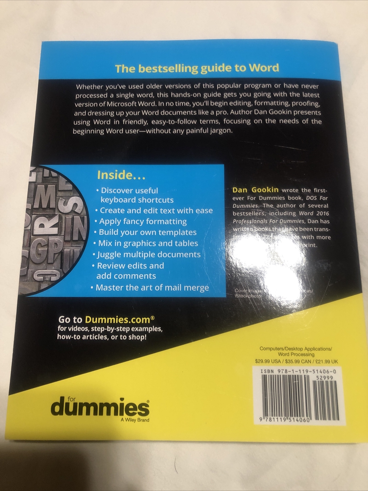 Word 2019 For Dummies by Dan Hook in PAPERBACK NEW