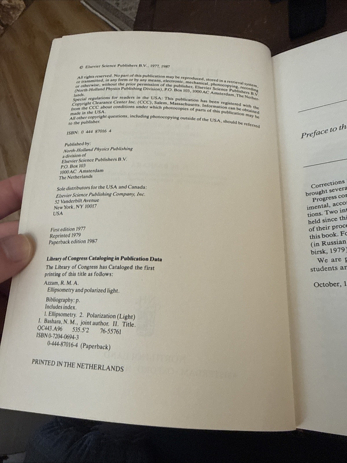 Ellipsometry and Polarized Light (North-Holland Personal Library) PB