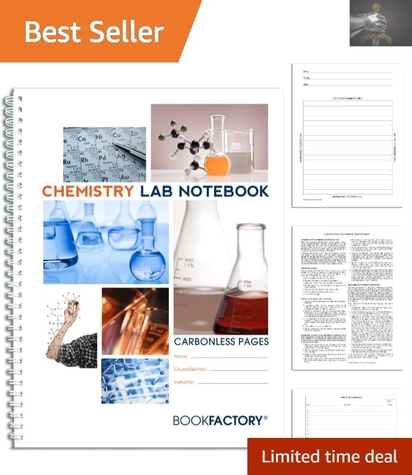 Carbonless Chemistry Lab Book | 50 Sets 8.5” x 11” Soft Cover, Quality