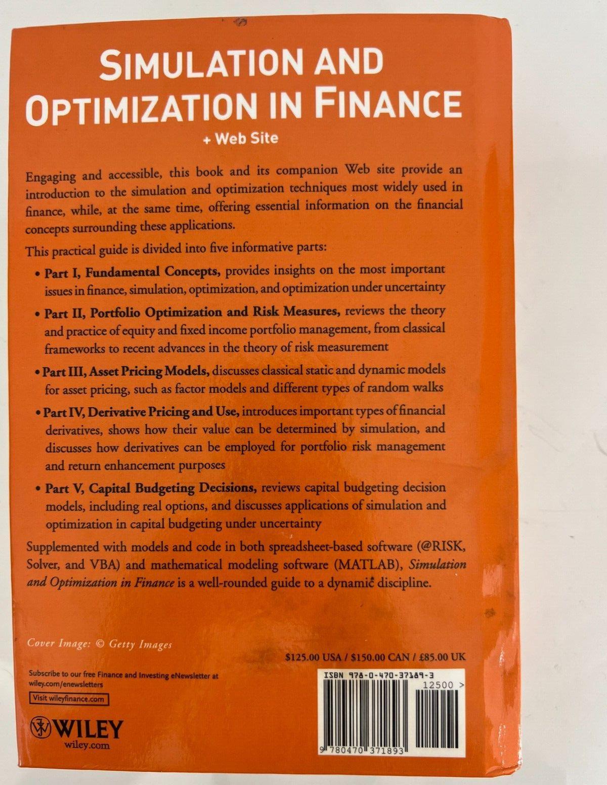 Simulation and Optimization in Finance: Modeling with MATLAB | Water Damage
