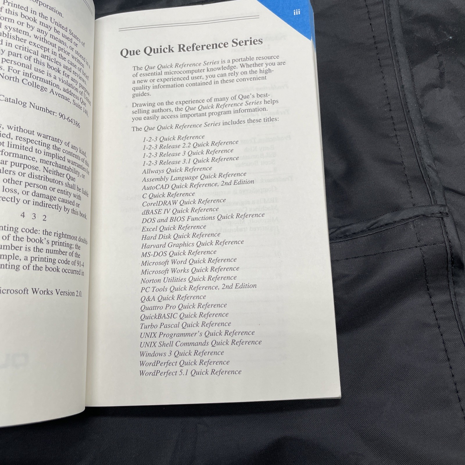 Microsoft Works Quick Reference Covers Through IBM Version 2.0