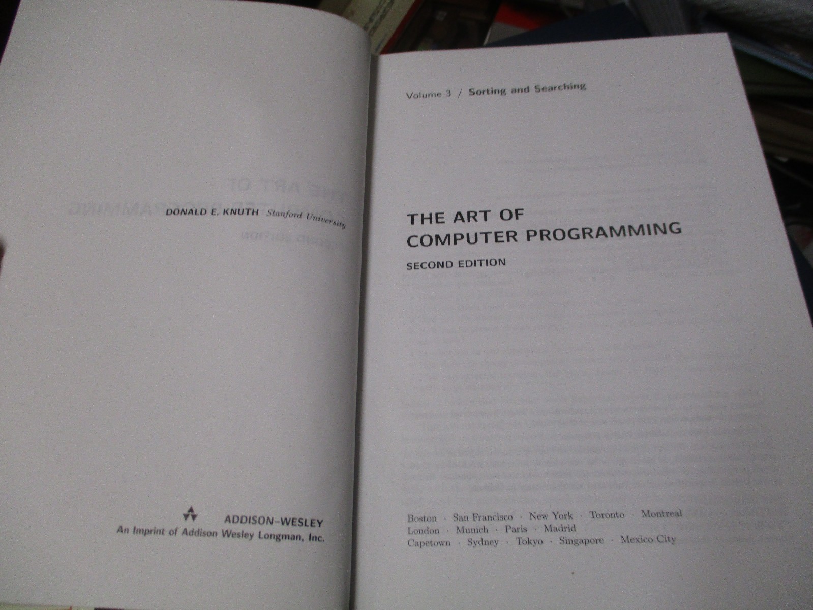 Art of Computer Programming by Donald E. Knuth, 3 volume set in slipcase VG+