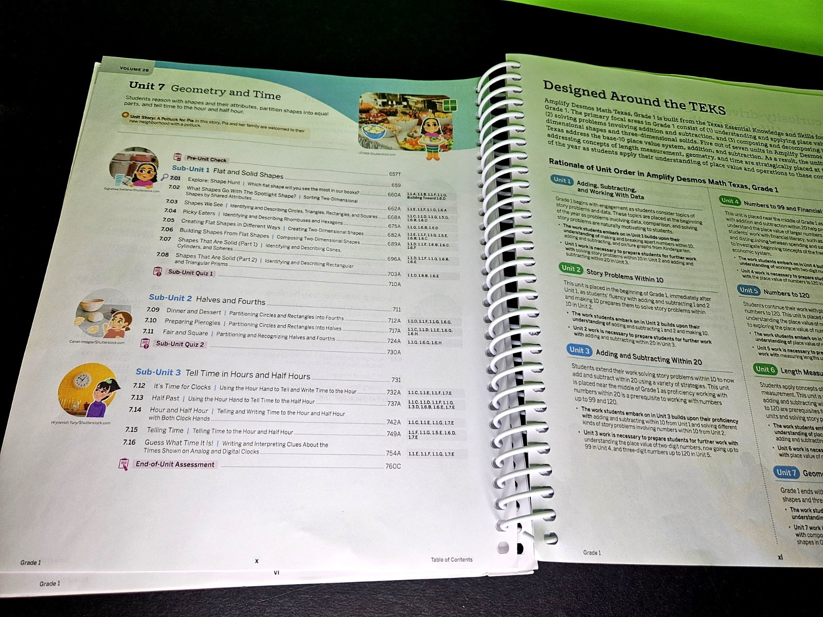 Amplify DESMOS MATH Grade 1 Vol 1A, TEACHER Ed Mathematics Spiralbound HB, TEXAS