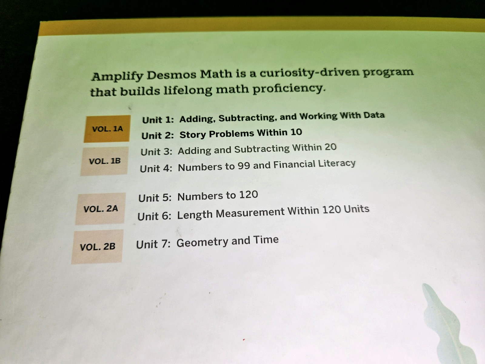 Amplify DESMOS MATH Grade 1 Vol 1A, TEACHER Ed Mathematics Spiralbound HB, TEXAS