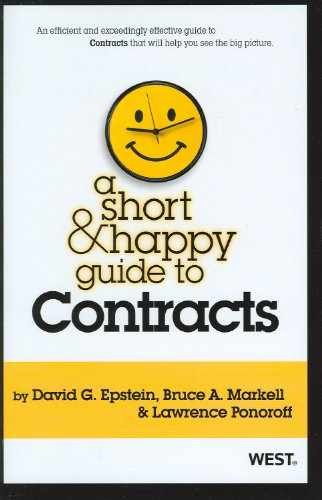 A Short & Happy Guide to Contracts – Paperback, by Epstein David G.; – Very Good