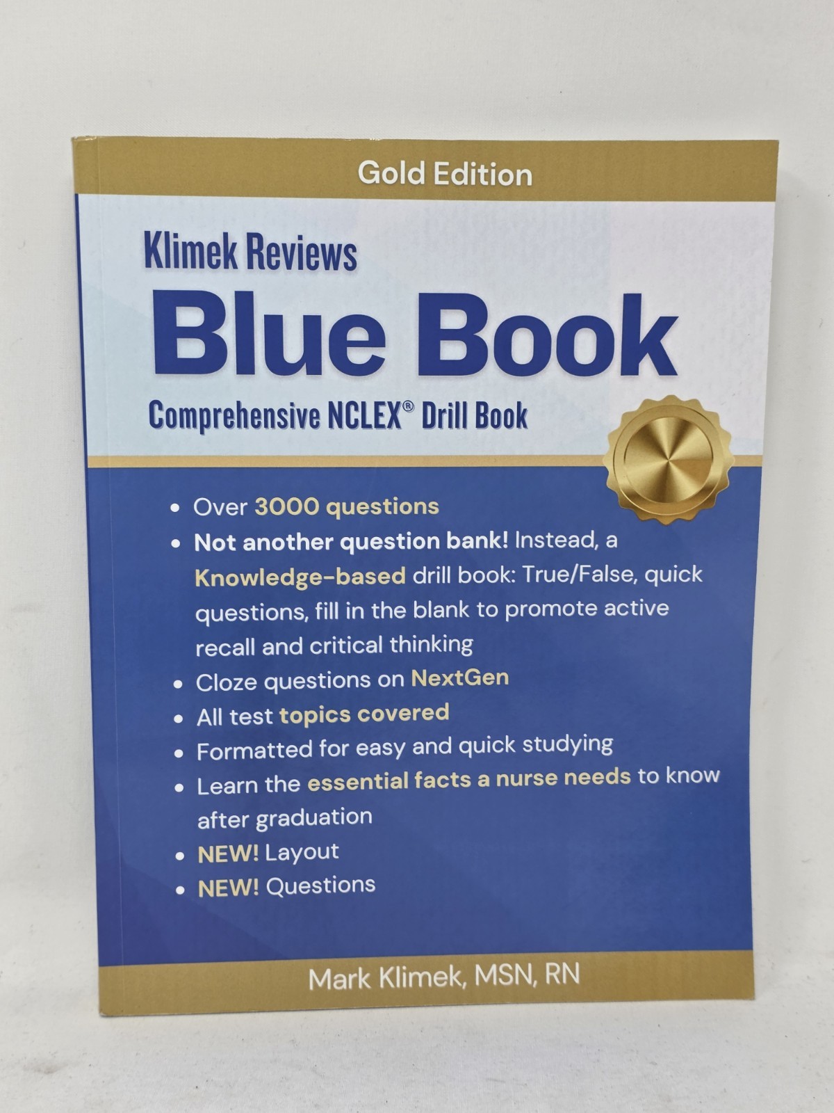 Kimmel Reviews Blue Book: Comprehensive NCLEX Drill Book Gold Edition 2023 PB