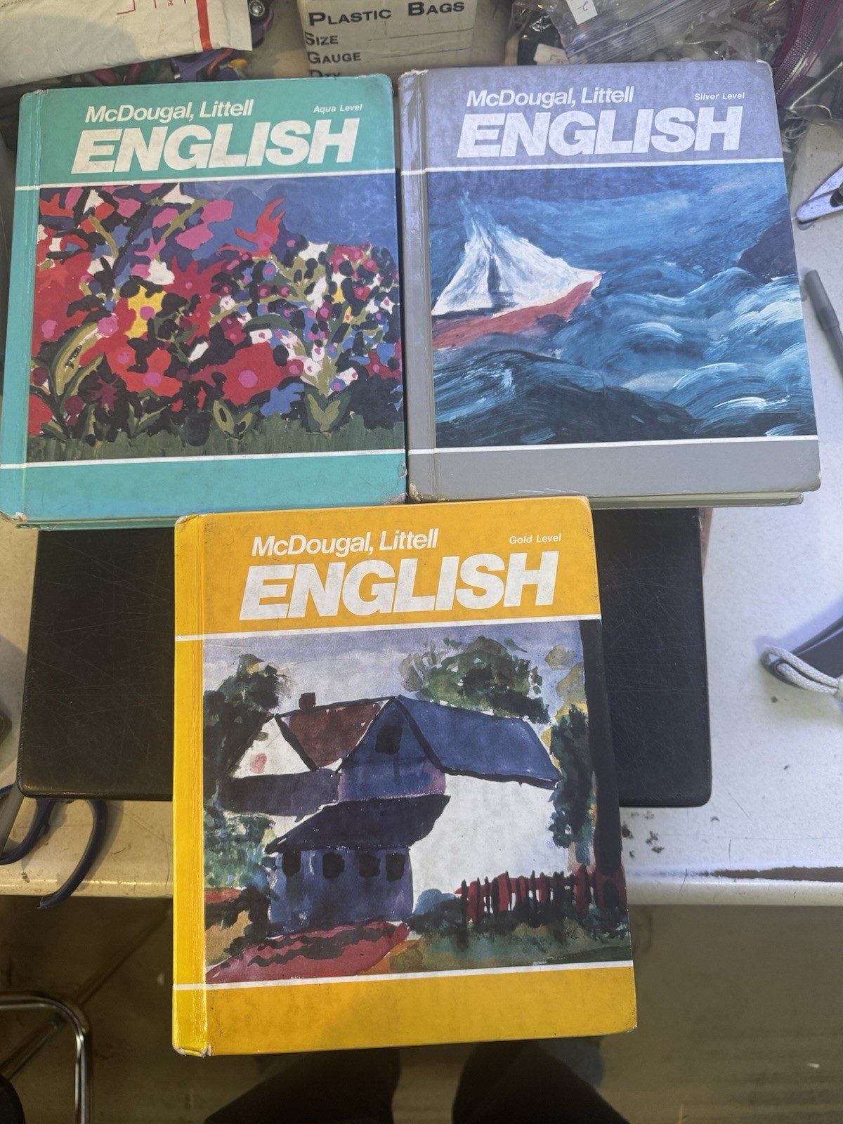 1987-89 Mcdougal Littell English Book Lot Aqua Silver Gold Level Homeschooling
