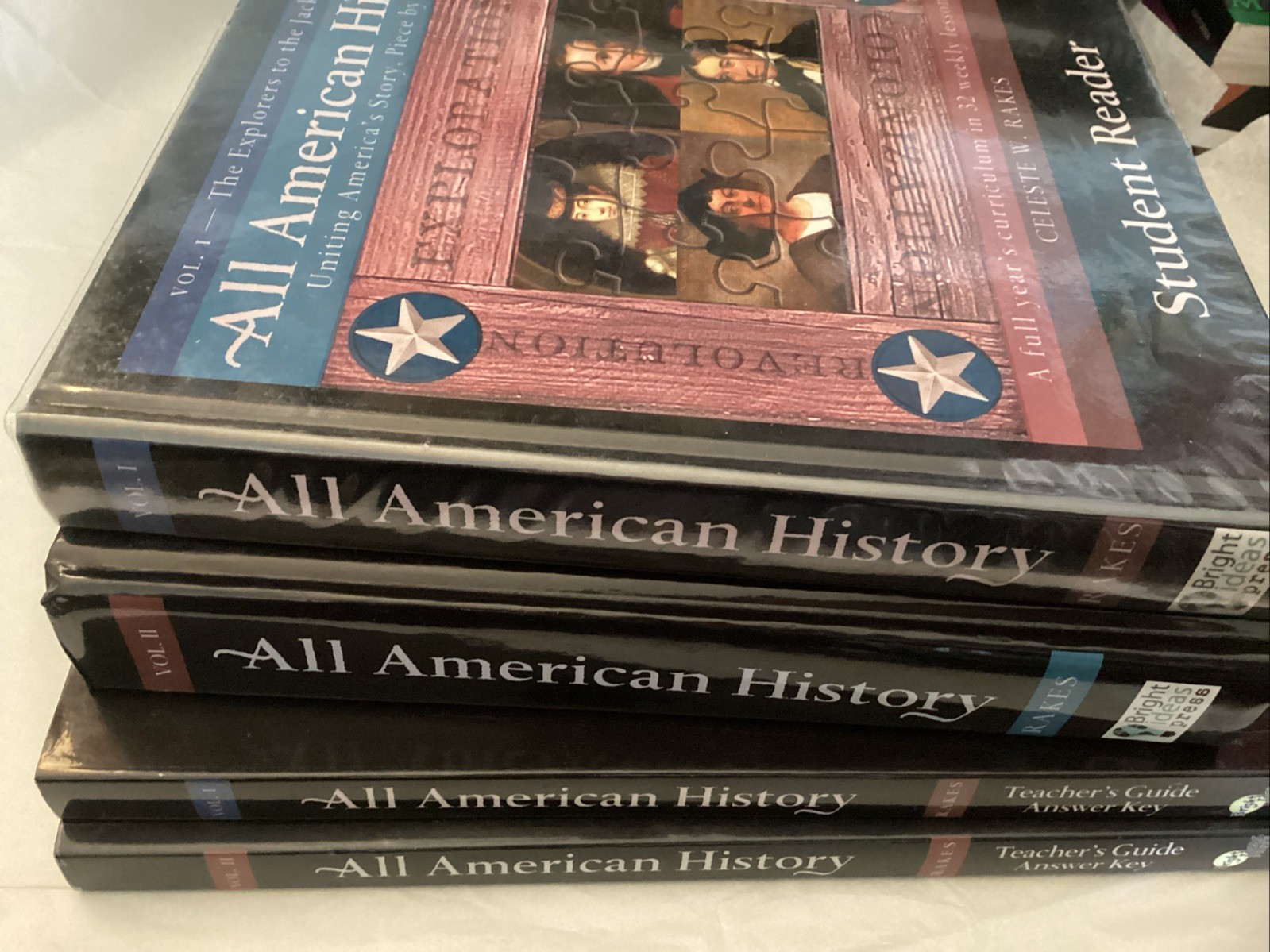 Lot 4 All American History Volume 1 2 Answer Key Rakes Bright Ideas Press