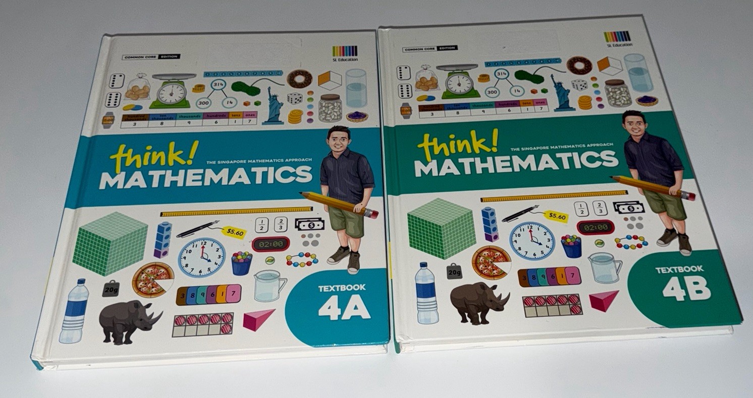 Think! Mathematics Textbook 4th Grade 4A & 4B Common Core Singapore Homeschool