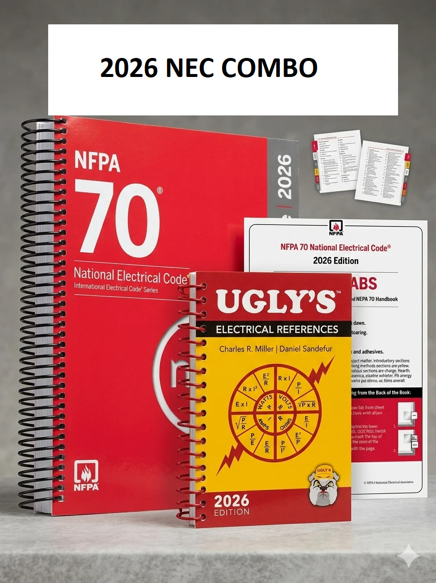 NFPA 70 2026 NEC Code Book + Ugly’s Electrical Ref Spiral + Index TAB 2026