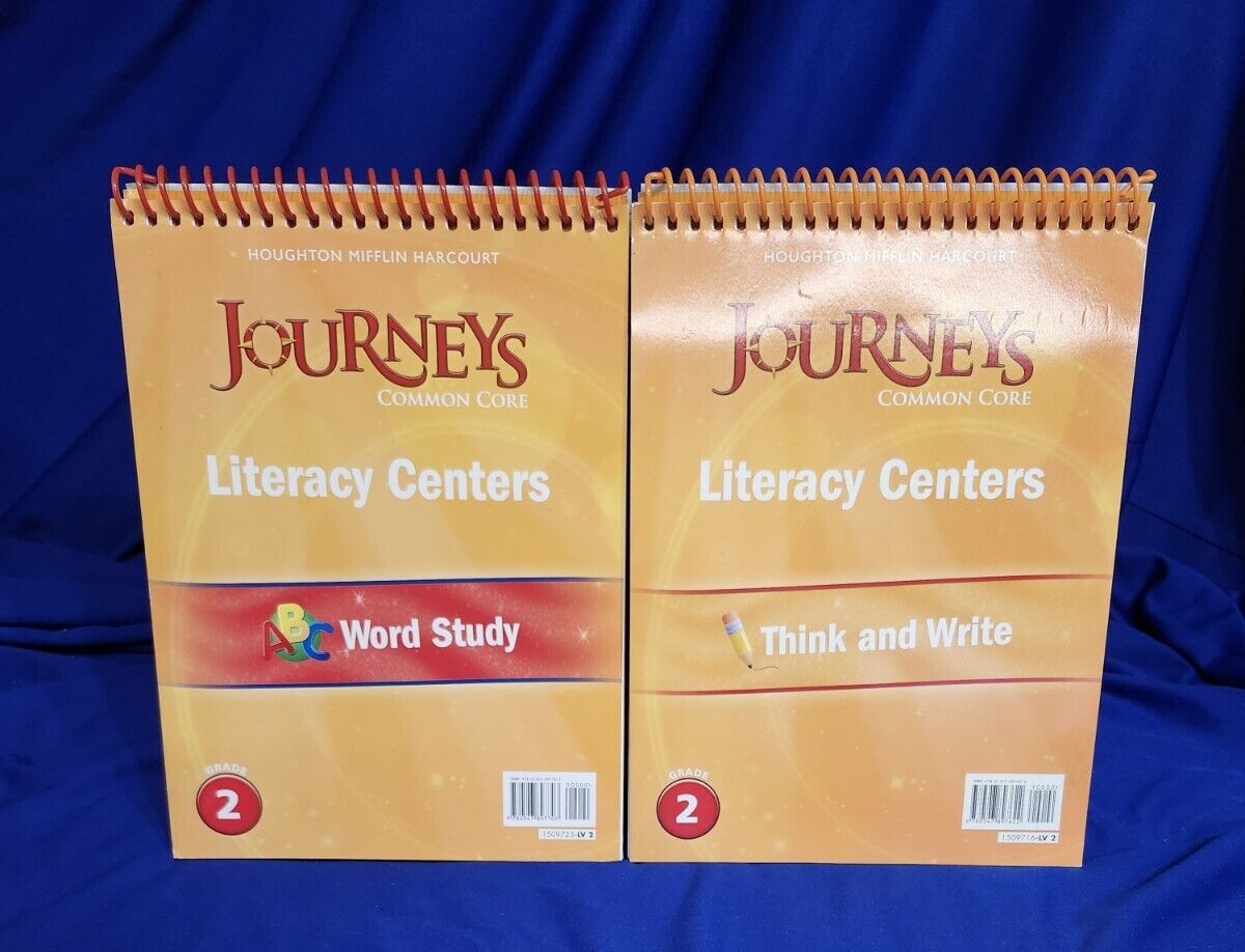 JOURNEYS Grade 2 Common Core Literacy Center FLIP CHART (12′ X 9″) Lot of 2/LN
