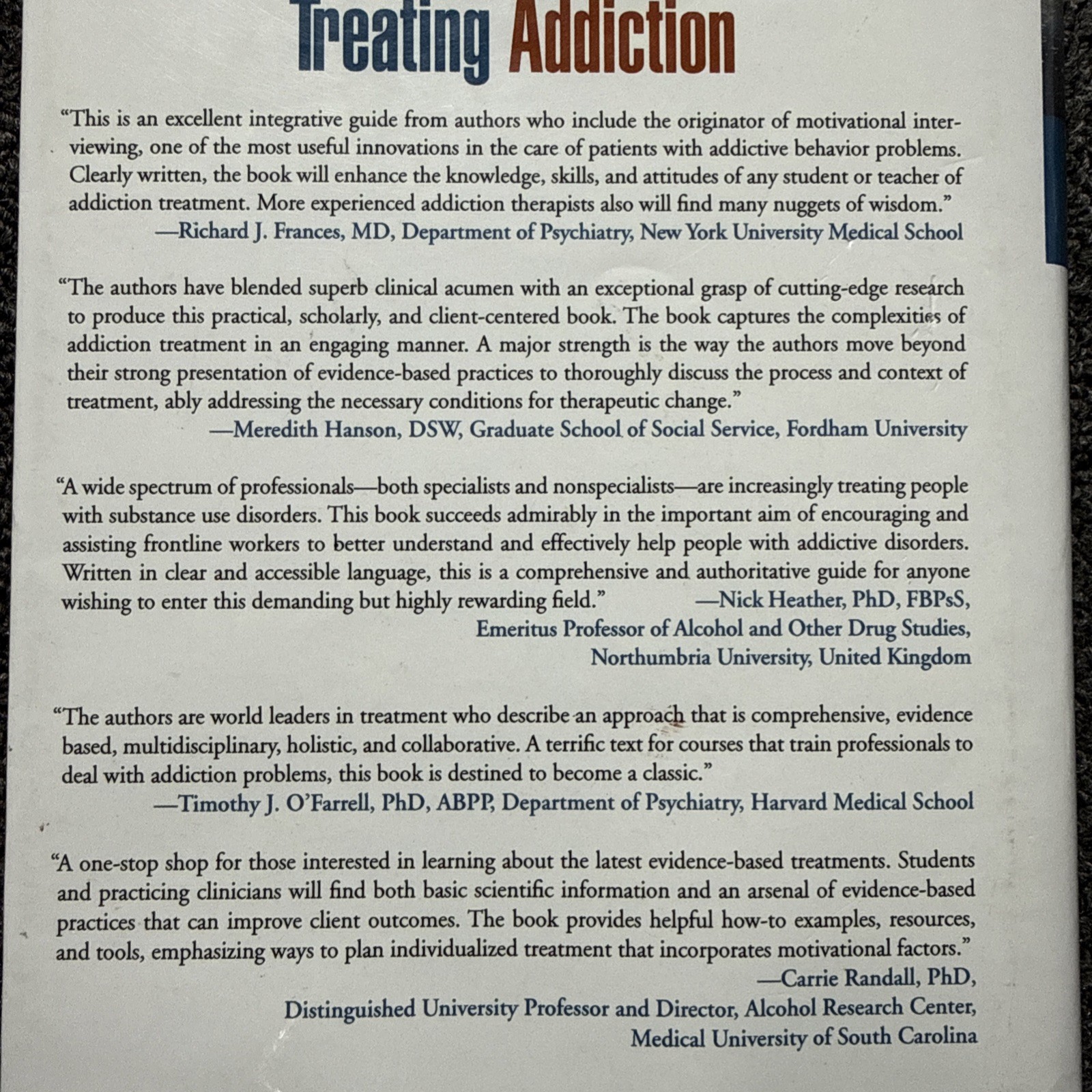 Treating Addiction by Miller
