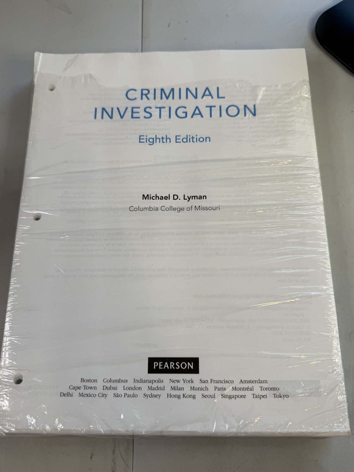 Criminal Investigation by Michael D Lyman 8th Edition – Loose Leaf – Pearson