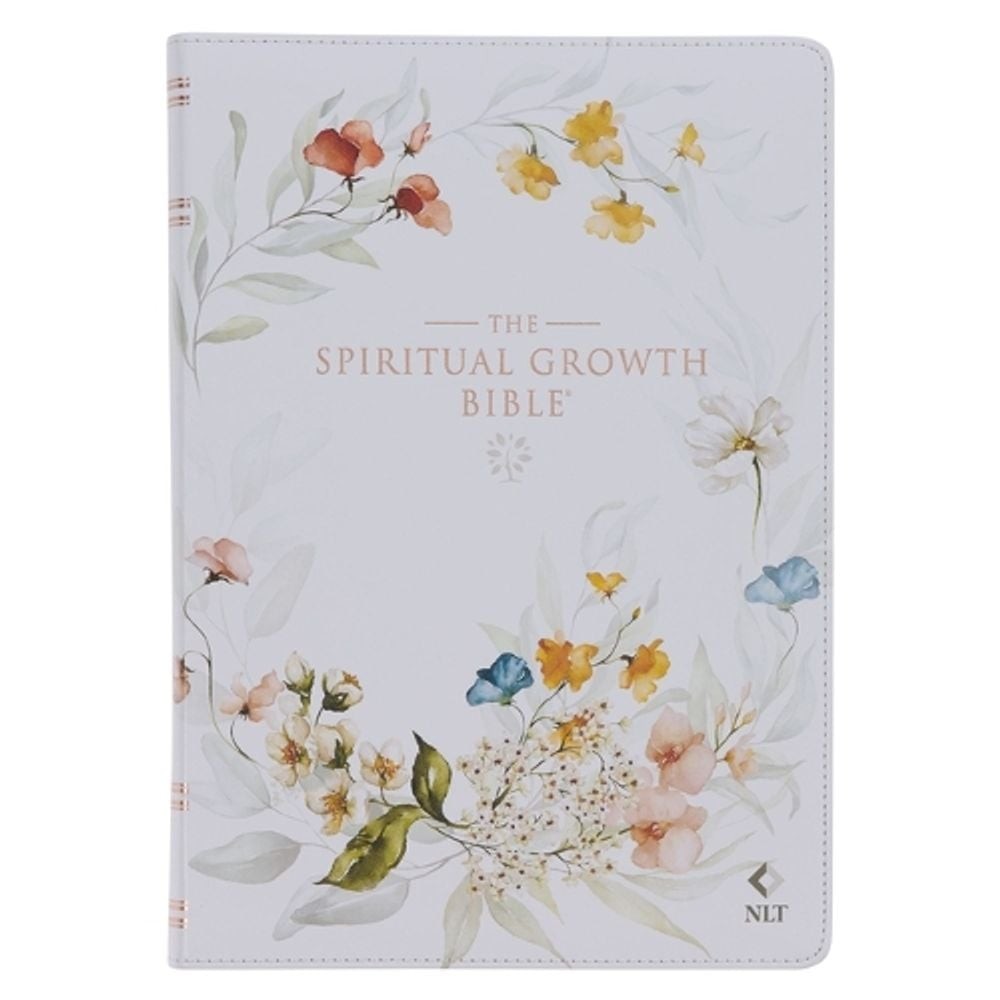 Nlt, the Spiritual Growth Bible (Faux Leather, Cream Floral Printed) by Christia