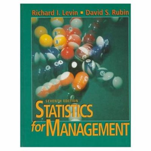 Statistics for Management Paperback Richard I., Rubin, David S. L