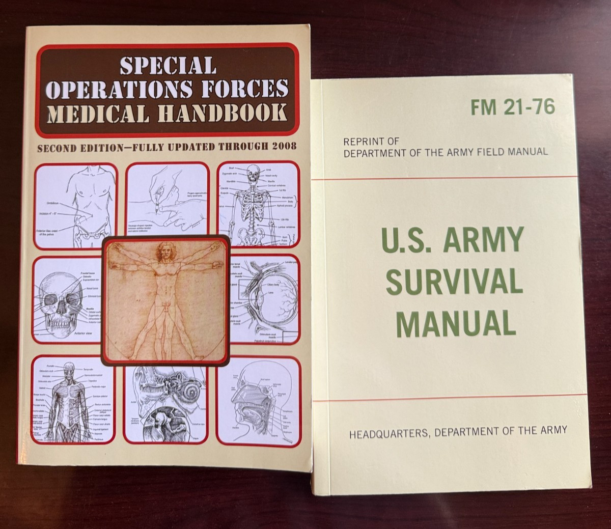 Special Operations Forces Medical Handbook + Army Survival Manual PB VG