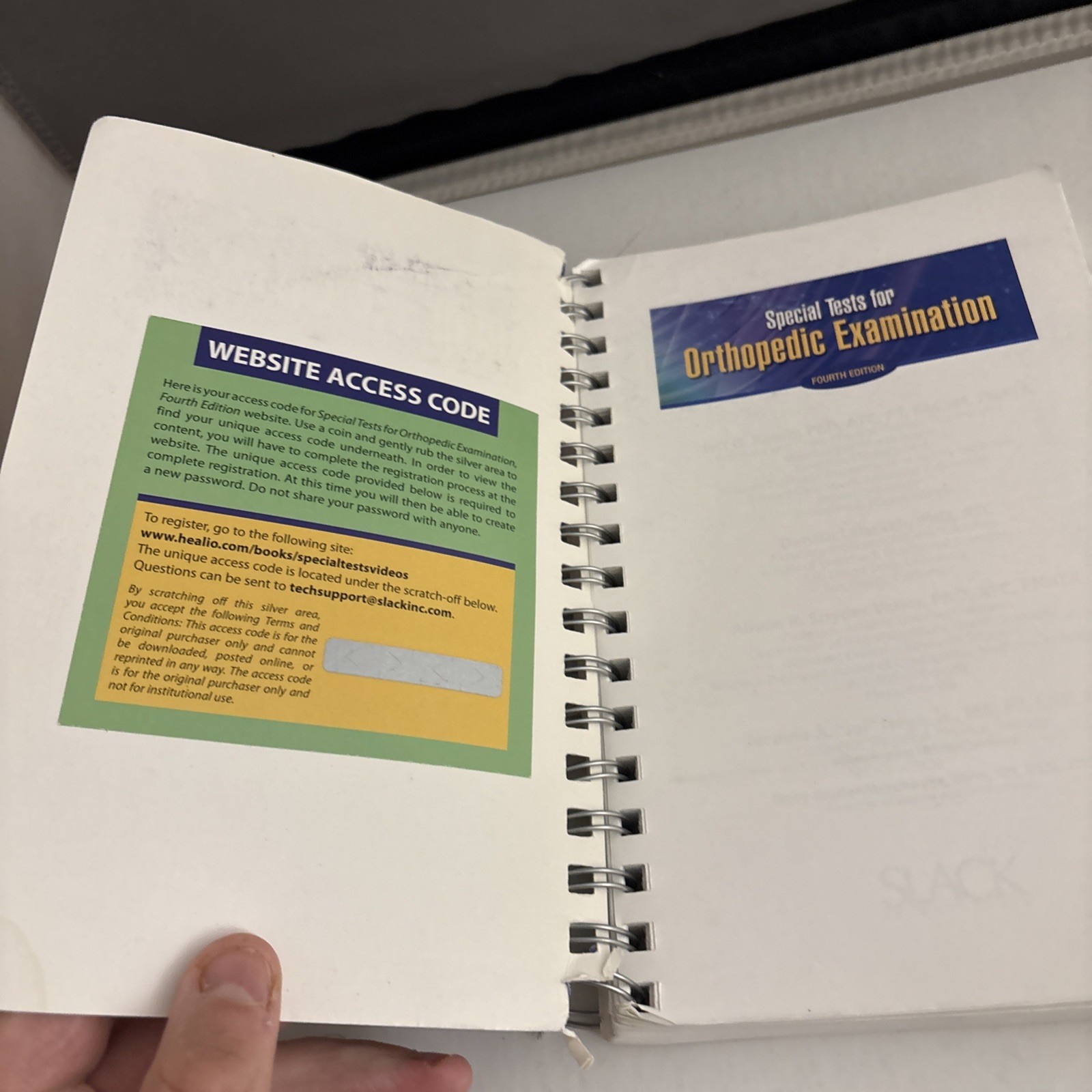 Special Tests for Orthopedic Examination by Jeff Konin MISSING BACK COVER