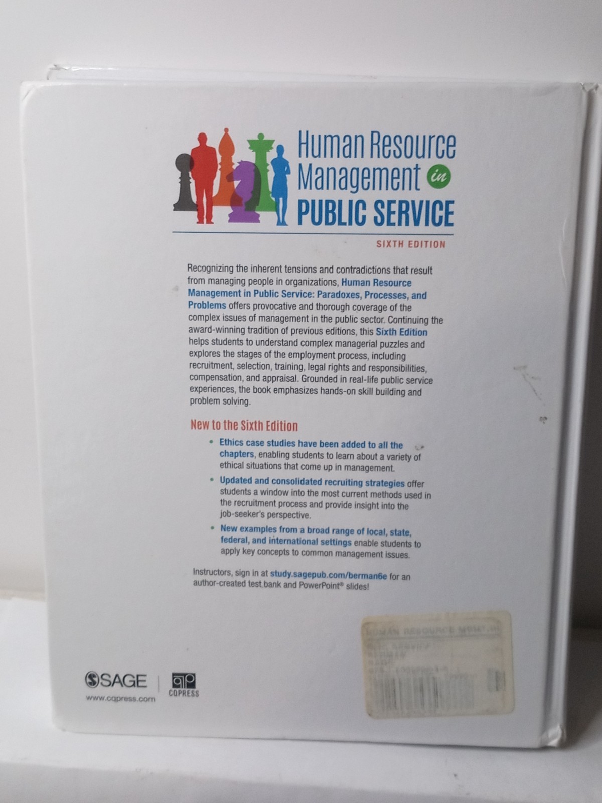 Human Resource Management in Public Service: Paradoxes, Processes, Problems