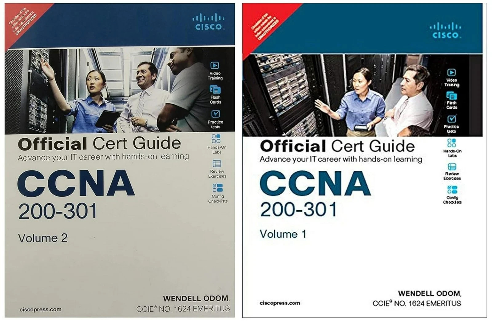 CCNA 200-301 Official Cert Guide Volume 1 + Volume 2 (2 book set) Wendell Odom