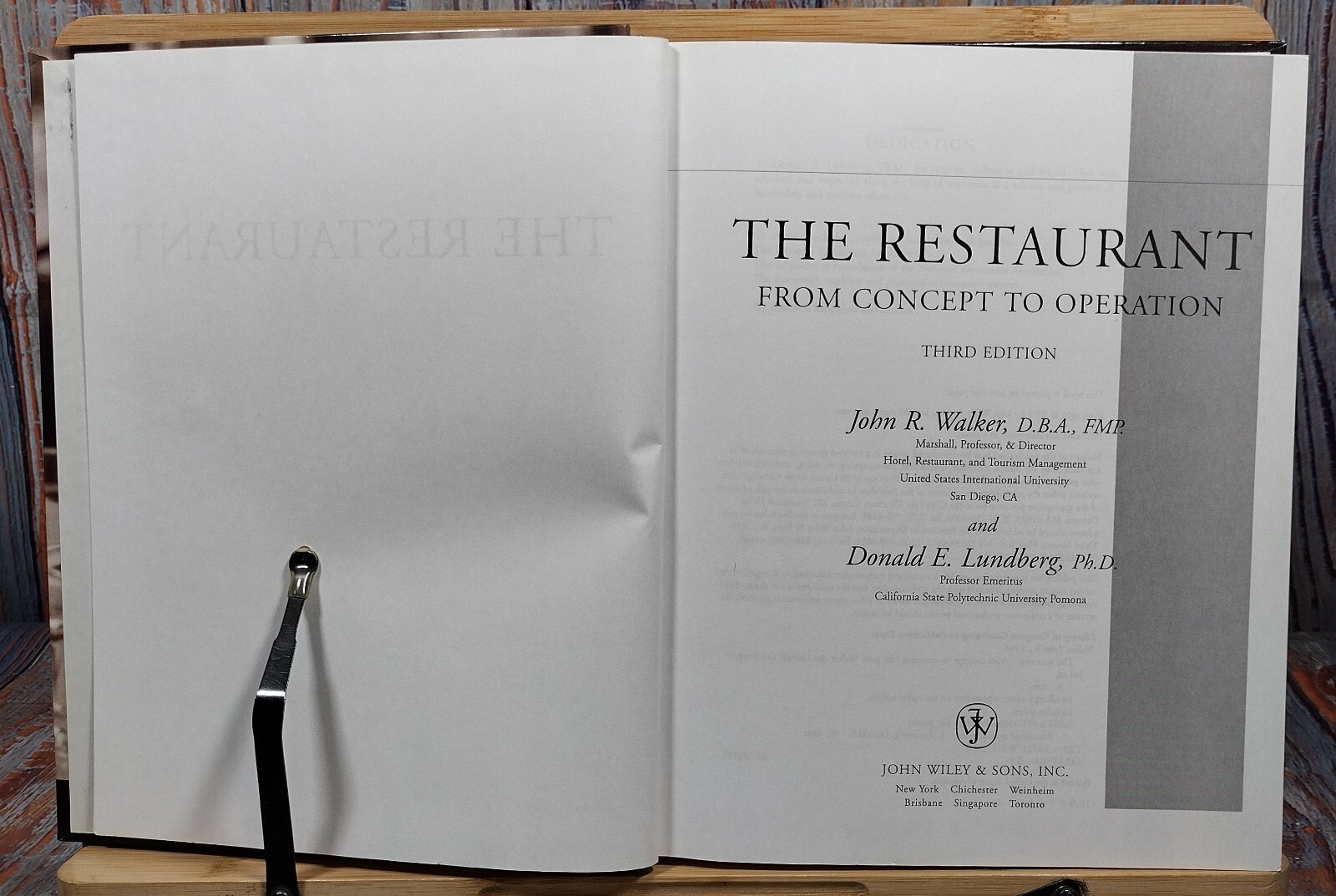 The Restaurant: From Concept to Operation by Donald Lundberg & John Walker 2001