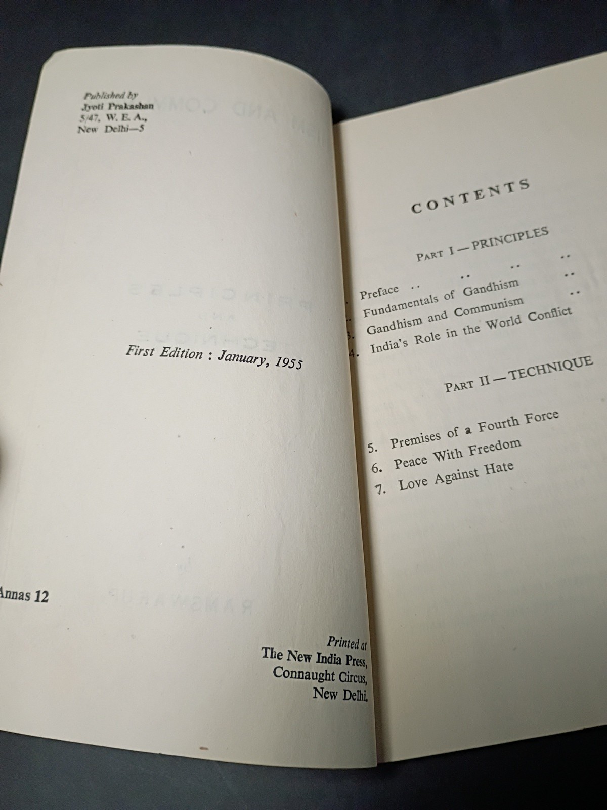 Gandhism and Communism: Principles and Technique Ram Swarup 1955 first edition