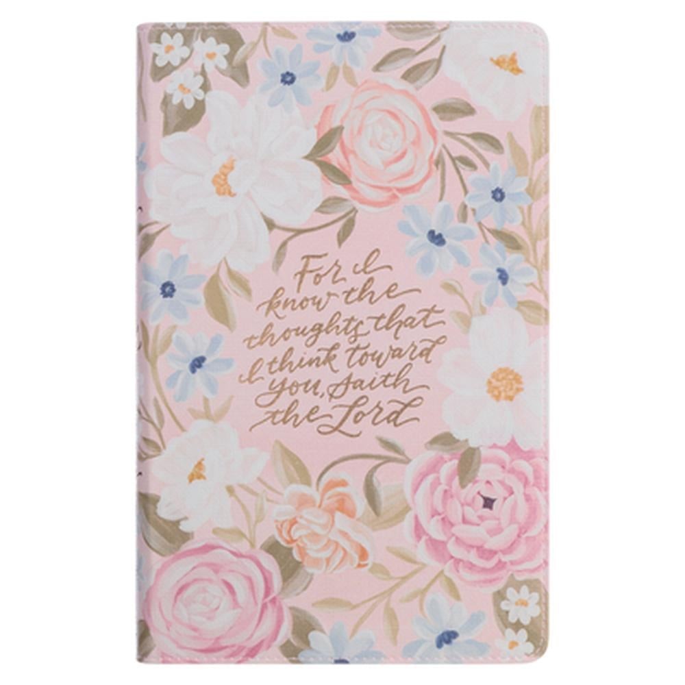 KJV Bible Giant Print Standard-Size (Faux Leather Pink Floral Printed Jer. 29:11