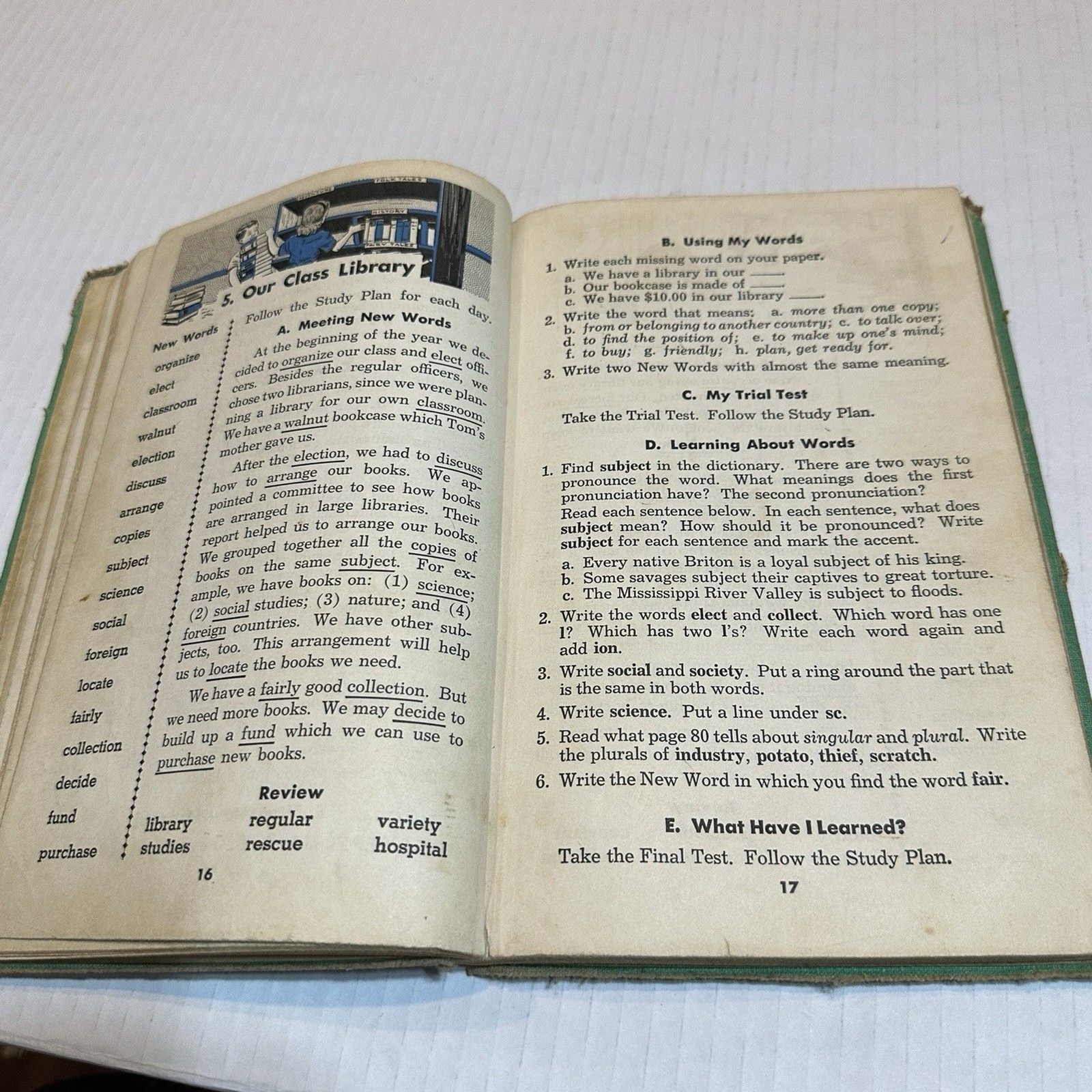 Word Mastery Speller Vintage Book David H. Patton Dog Cover Early Edition