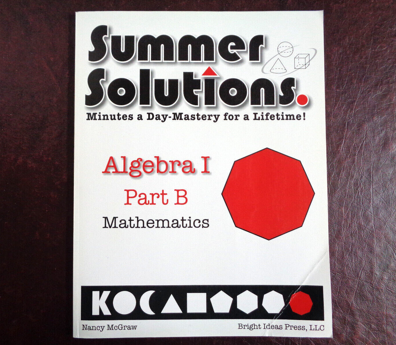 Summer Solutions Algebra 1 Part B Mathematics Student Workbook w/Answers PB 2009