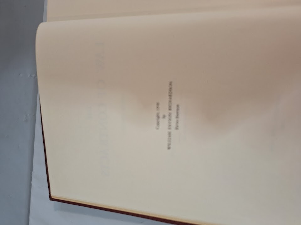 The Law of Contracts Fifth edition 1940 contract