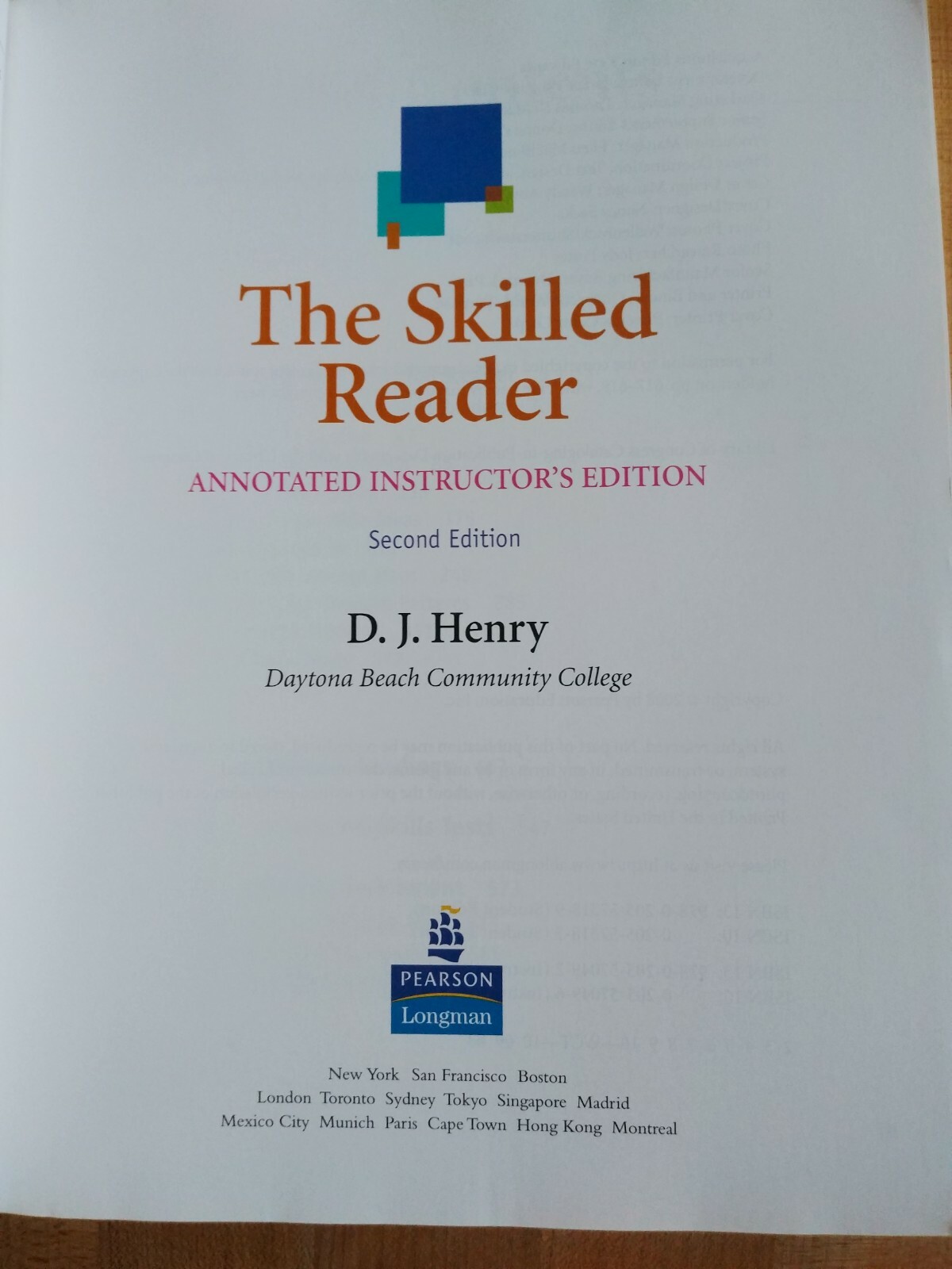 Skilled Reader, Annotated Instructor’s Edition by Henry, D. J.
