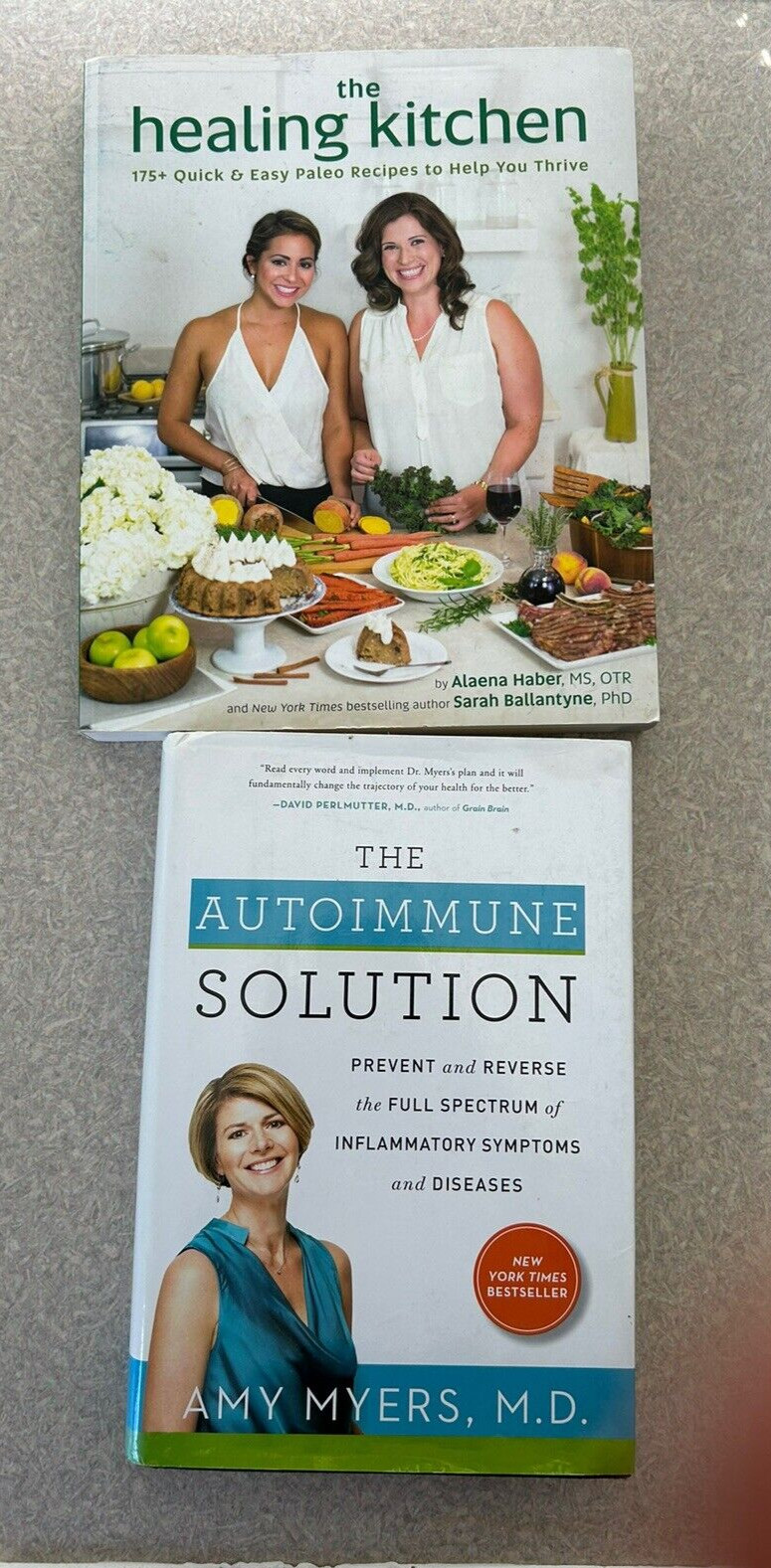 Lot of 2 Books Autoimmune Solution Amy Myers & Healing Kitchen Haber, Ballantyne