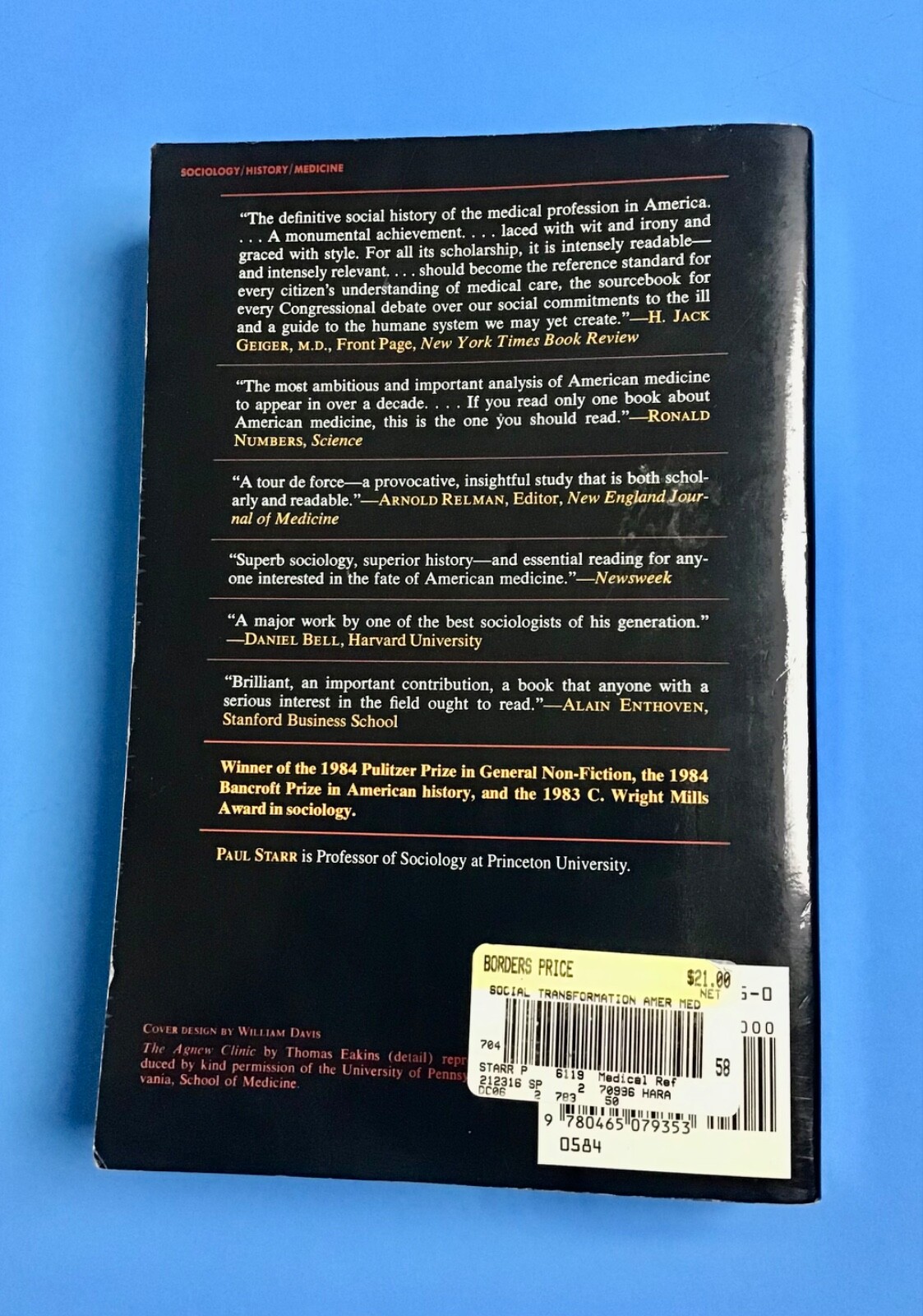 THE SOCIAL TRANSFORMATION OF AMERICAN MEDICINE: THE RISE By Paul Starr VINTAGE