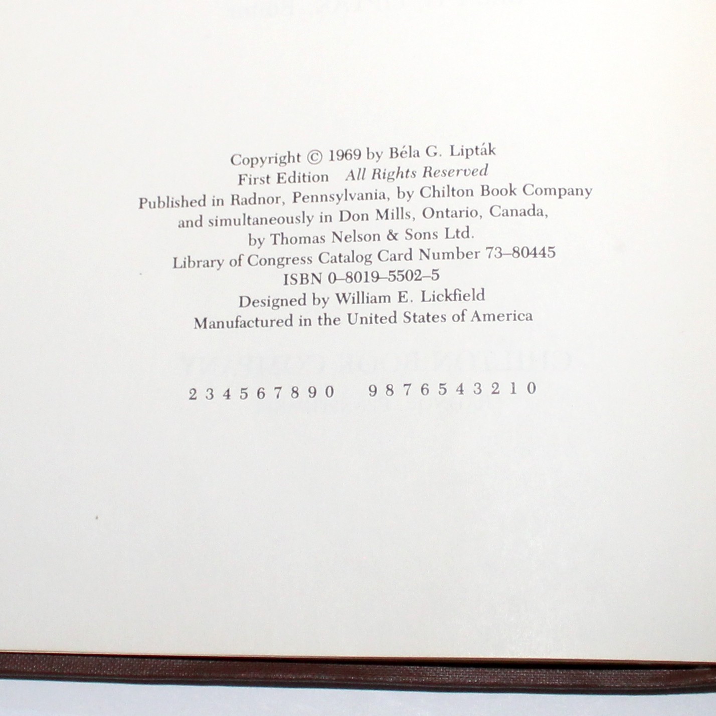 Instrument Engineers’ Handbook vol 1 & 2 1969 1st Ed Bela G Liptak
