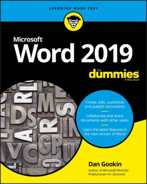 Word 2019 For Dummies Paperback Dan Gookin