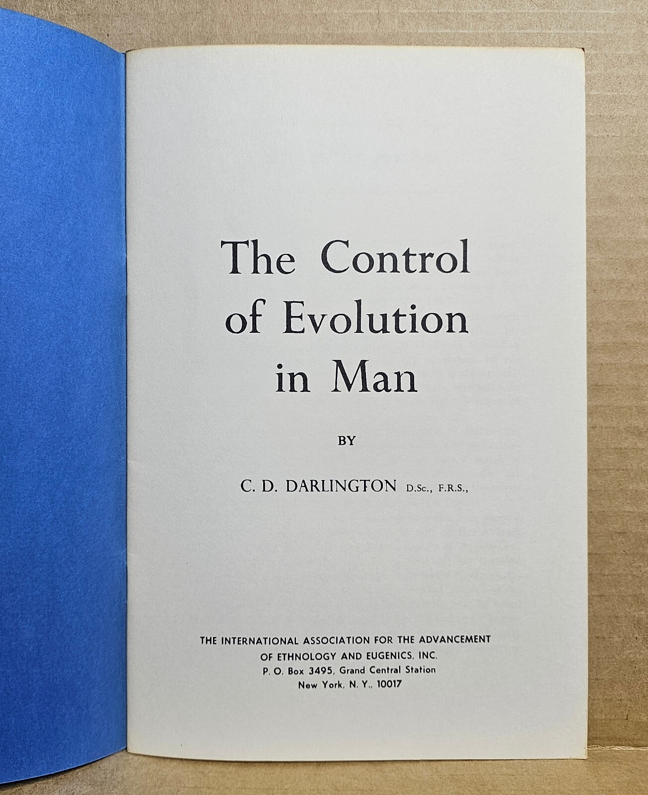 Control of Evolution in Man by Darlington – I.A.A.E.E. Racialist Eugenics IQ