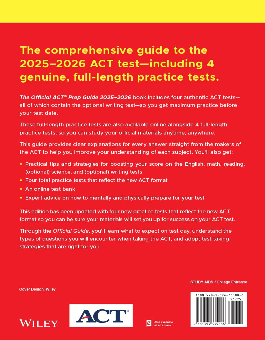 The Official ACT Prep Guide 2025 – 2026: Book + Online Course