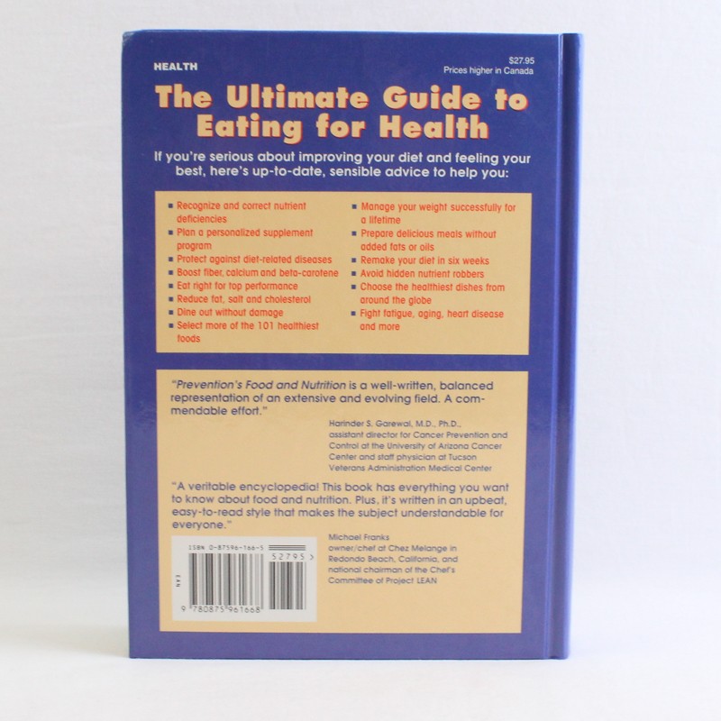 Prevention’s Food & Nutrition Prevention Magazine Health Books 1993 Hardcover