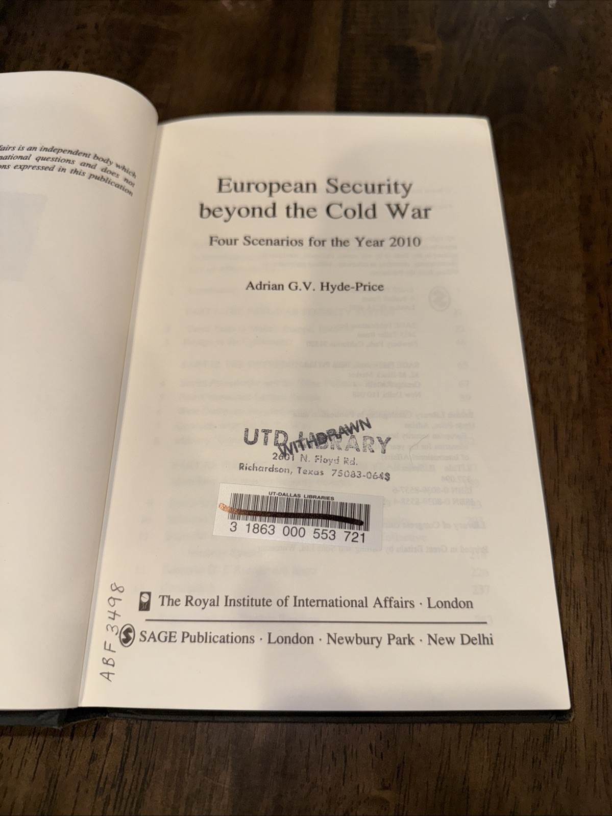 European Security Beyond The Cold War: 4 Scenarios For The Year 2010